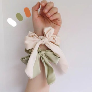 CHUNI Store Hairtie cột tóc srunchies nơ chất vải phi cao cấp