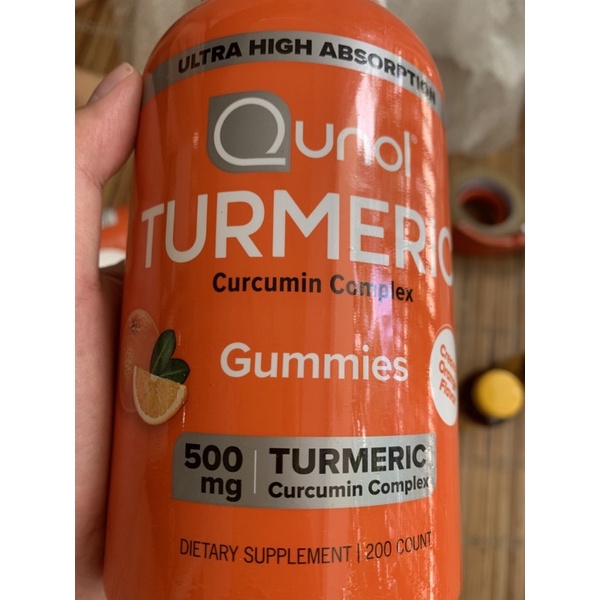 Qunol Turmeric kẹo nhai tăng đe kháng 500mg 200Count