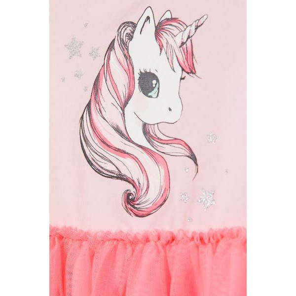 VD50 Váy Pony hồng chân voan