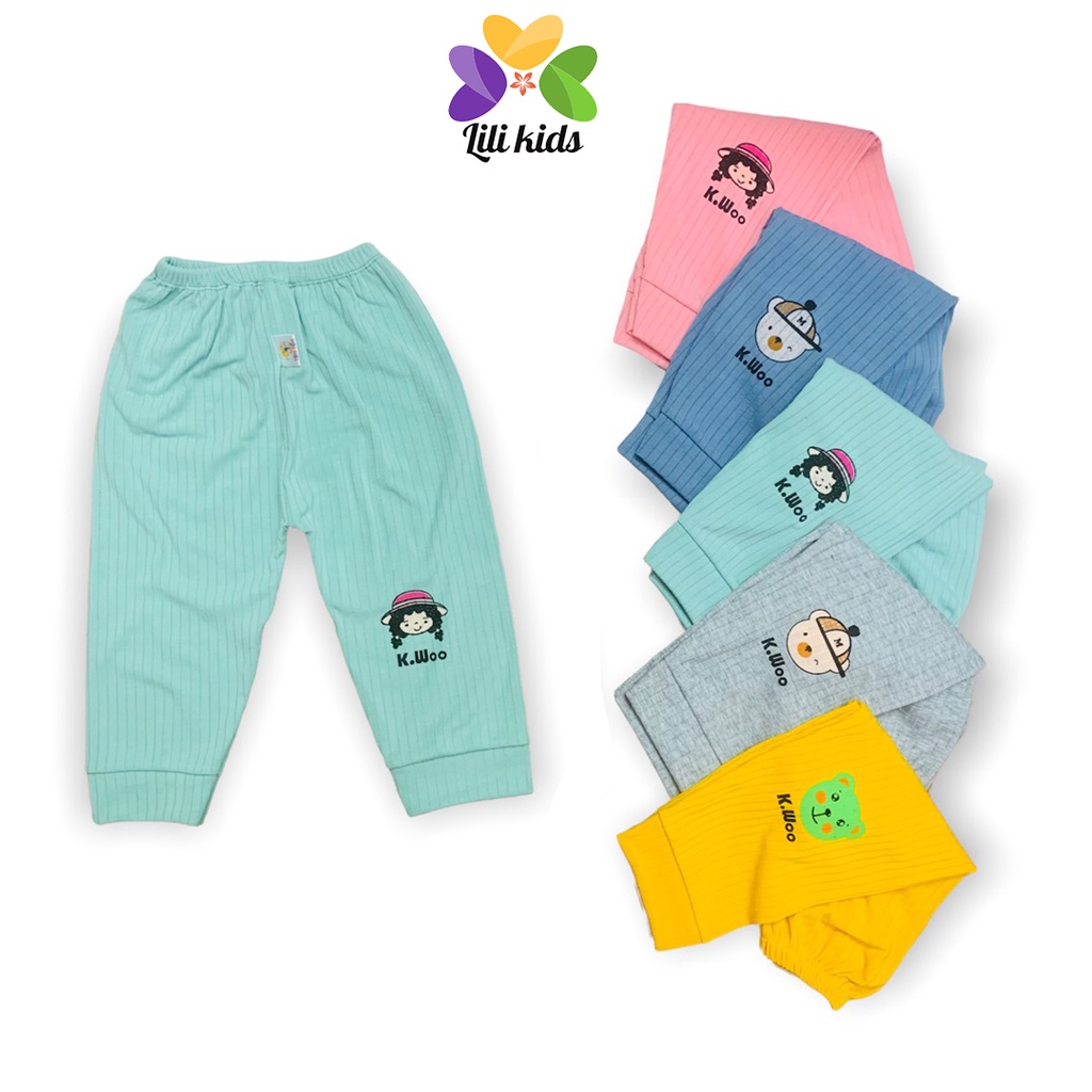 Quần thun gân len tăm cho bé trai bé gái LILIKIDS chất liệu dày dặn rễ mặc thoải mái QCD14