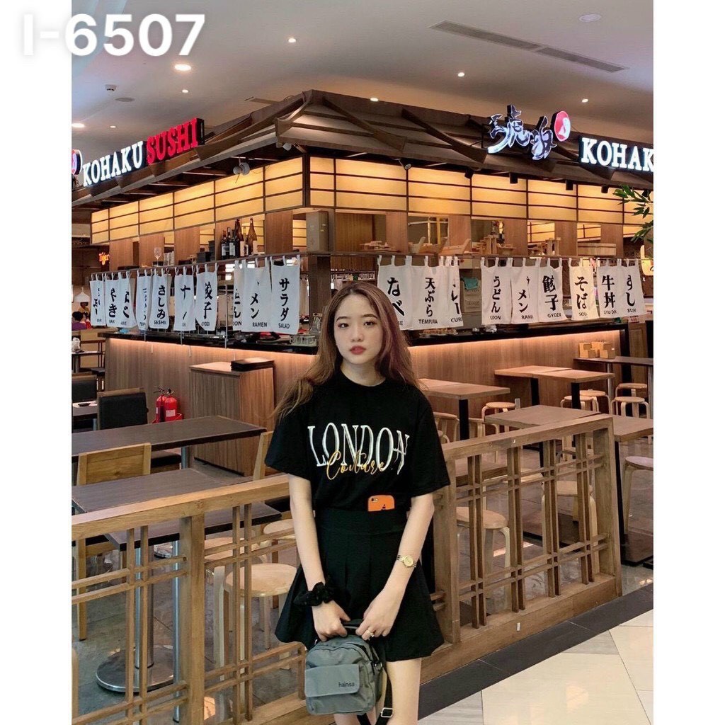 Áo Thun Tay Ngắn/Lỡ Unisex LONDON vải cotton màu ĐEN/TRẮNG 🦋/Nam nữ unisex Hàn Quốc