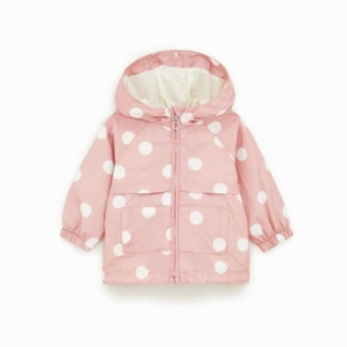 Áo khoác gió chấm bi hồng ZARA
