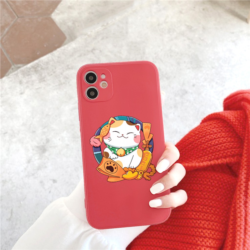 Ốp lưng iphone - Ốp iphone Japan Lucky Cat cạnh vuông BVC 5/5s/6/6plus/6s/6splus/7/7plus/8/8plus/x/xs/11/12/pro/max/plus | BigBuy360 - bigbuy360.vn