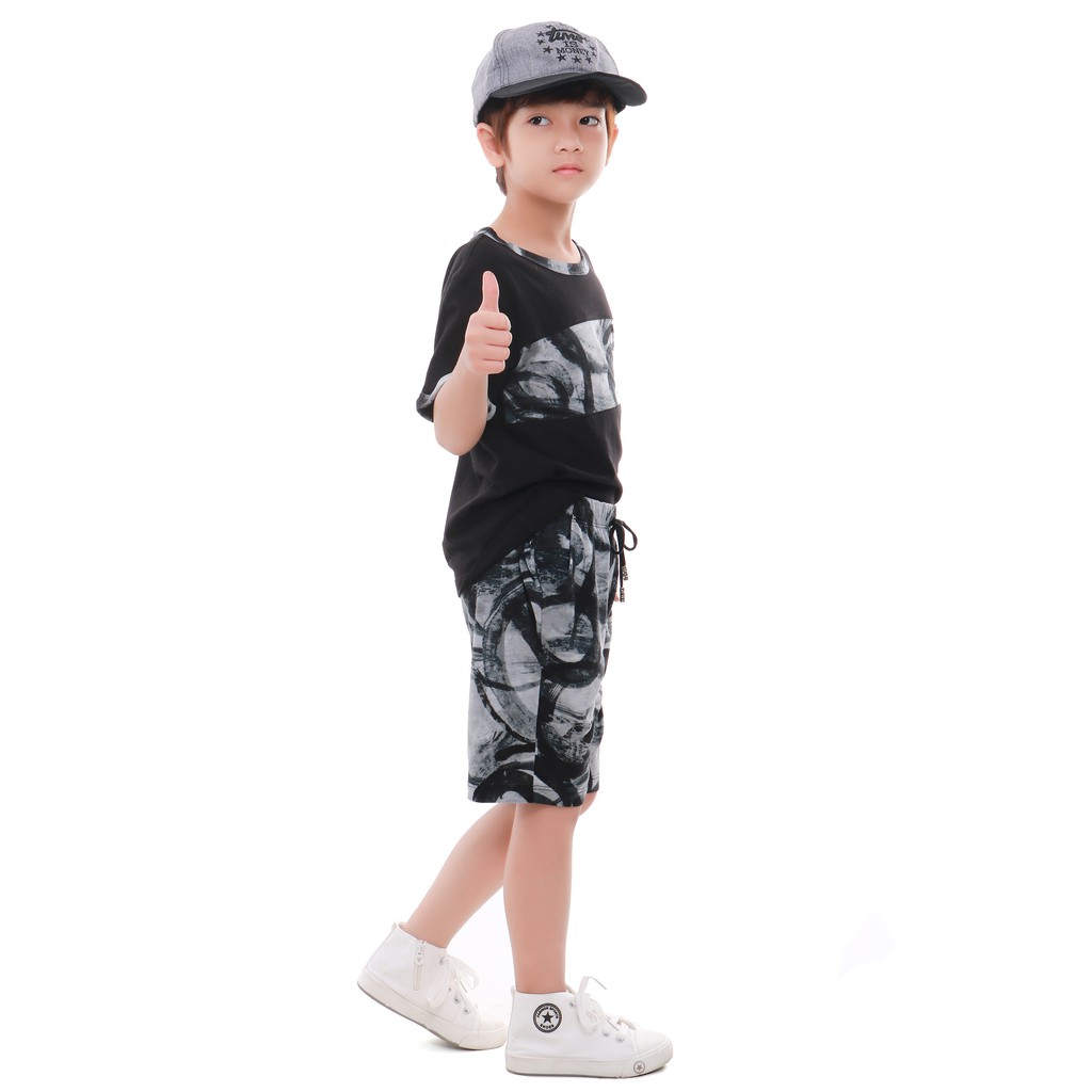 Bộ hè bé trai size đại Narsis KE9092 cổ tròn vải cotton thấm hút mồ hôi tốt