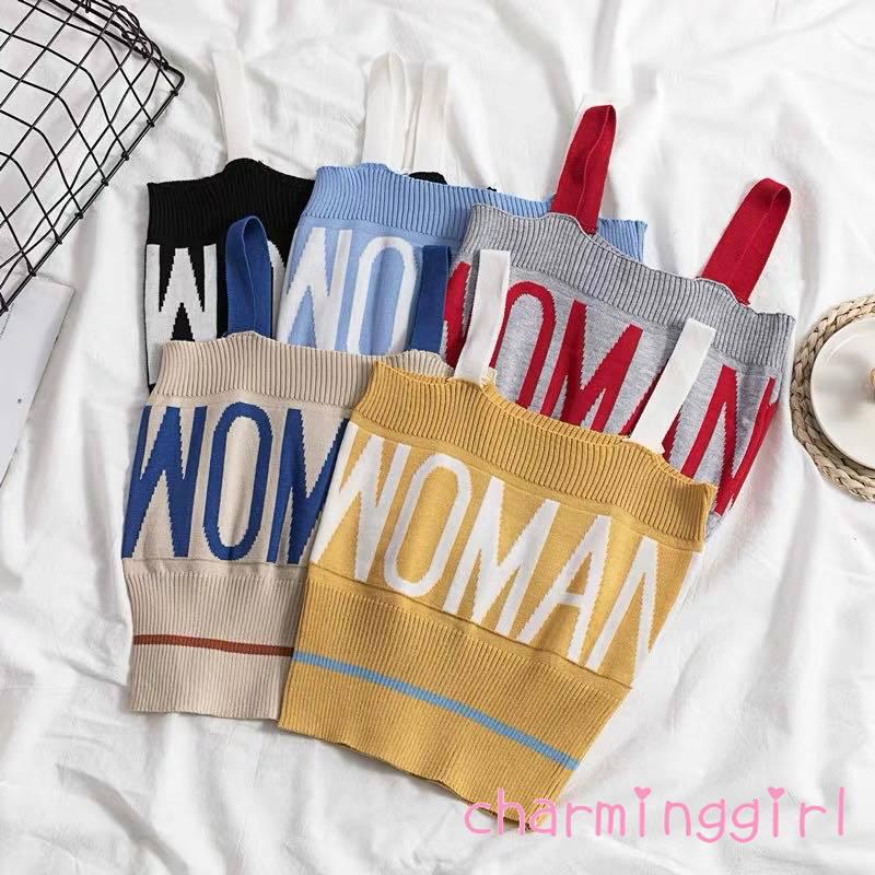 Áo dệt kim không tay in chữ hợp thời trang cho nữ | BigBuy360 - bigbuy360.vn