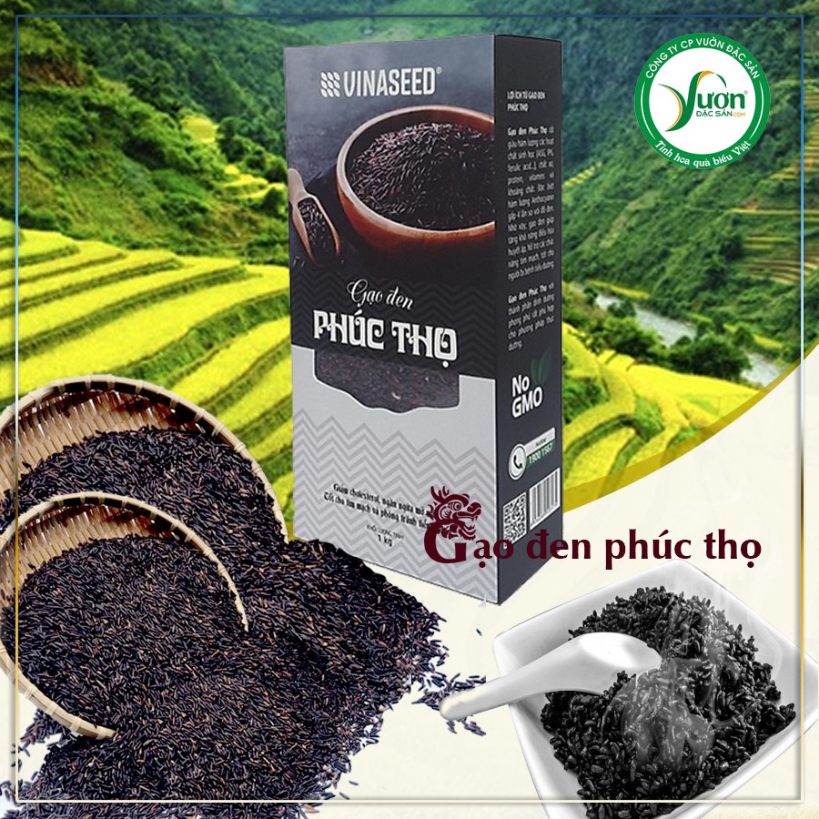 Gạo Phúc Thọ gạo lứt đen ( Hộp 1kg) - NPP Tâm Dược Thảo