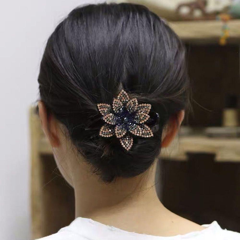 Kẹp Tóc Đuôi Ngựa Ba Răng Lấp Lánh Cho Nữ Giá Đỡ