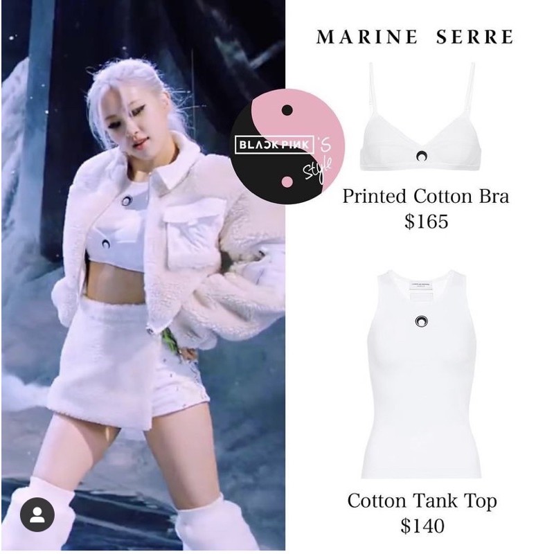 (NGỘ SẴN) Set đồ lót mặt trăng cạp cao giống Rose và Lisa BlackPink màu trắng