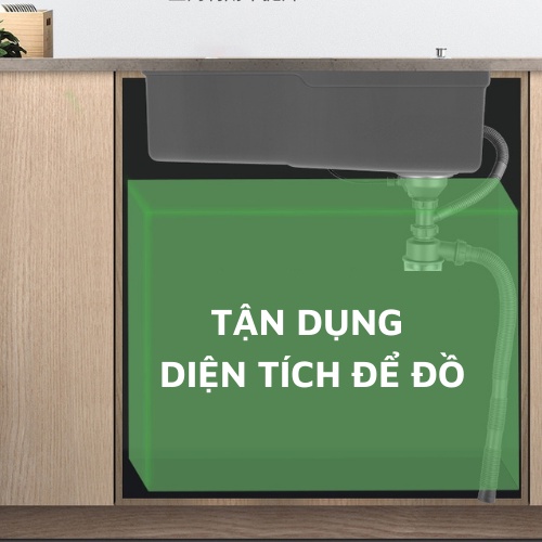 [HÀNG CHÍNH HÃNG CAO CẤP]Chậu rửa bát 1 hố lớn chống trầy xước dễ vệ sinh Kích thước 75x46cm