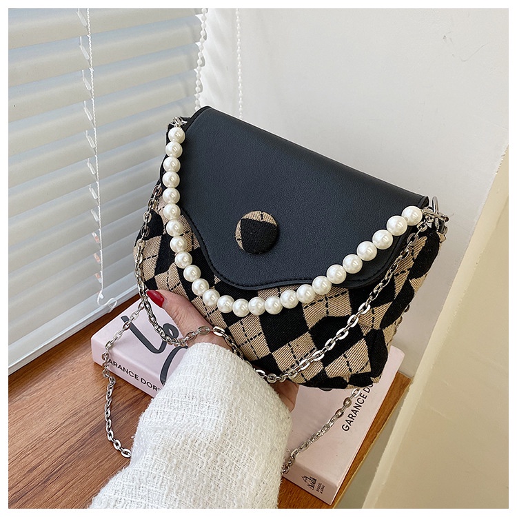 Túi Xách Đeo Vai Cỡ Nhỏ 2022 Họa Tiết Hình Thoi Đính Ngọc Trai Thời Trang Sang Trọng Cho Nữ