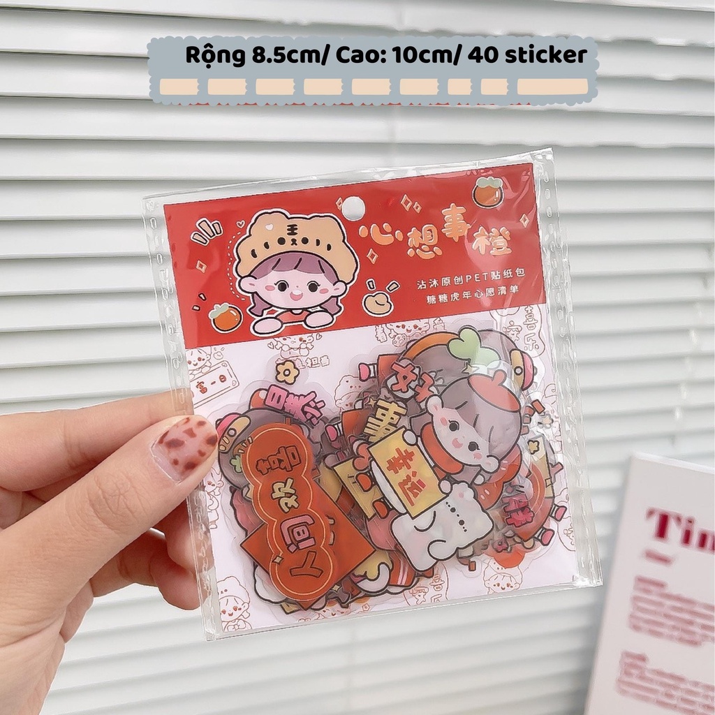 Set sticker chống nước 40 hình, sticker trang trí sổ