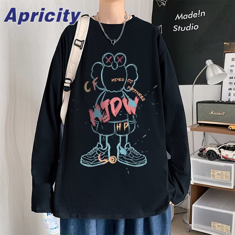 Aprily American graffiti Áo Thun Xanh Sữa Cao Cấp Thời Trang Mùa Thu 2022 Mới Phong Cách Đường Phố Mỹ