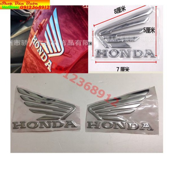 Logo honda tem dán cánh chim cao cấp- giá 1 đôi