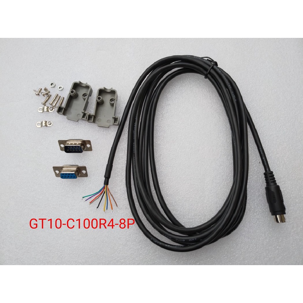 GT10-C100R4-8P Cáp kết nối PLC FX Mitsubishi với HMI (khuyến mại đầu jack cái hoặc đực kèm theo) dài 3M, 5M, 10M