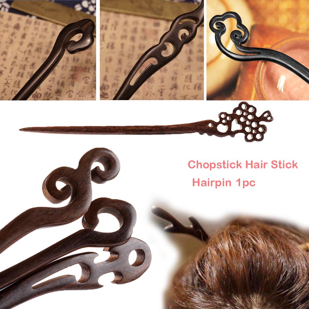 CHLOCH Phụ kiện tóc nữ retro Kẹp tóc bằng gỗ chạm khắc