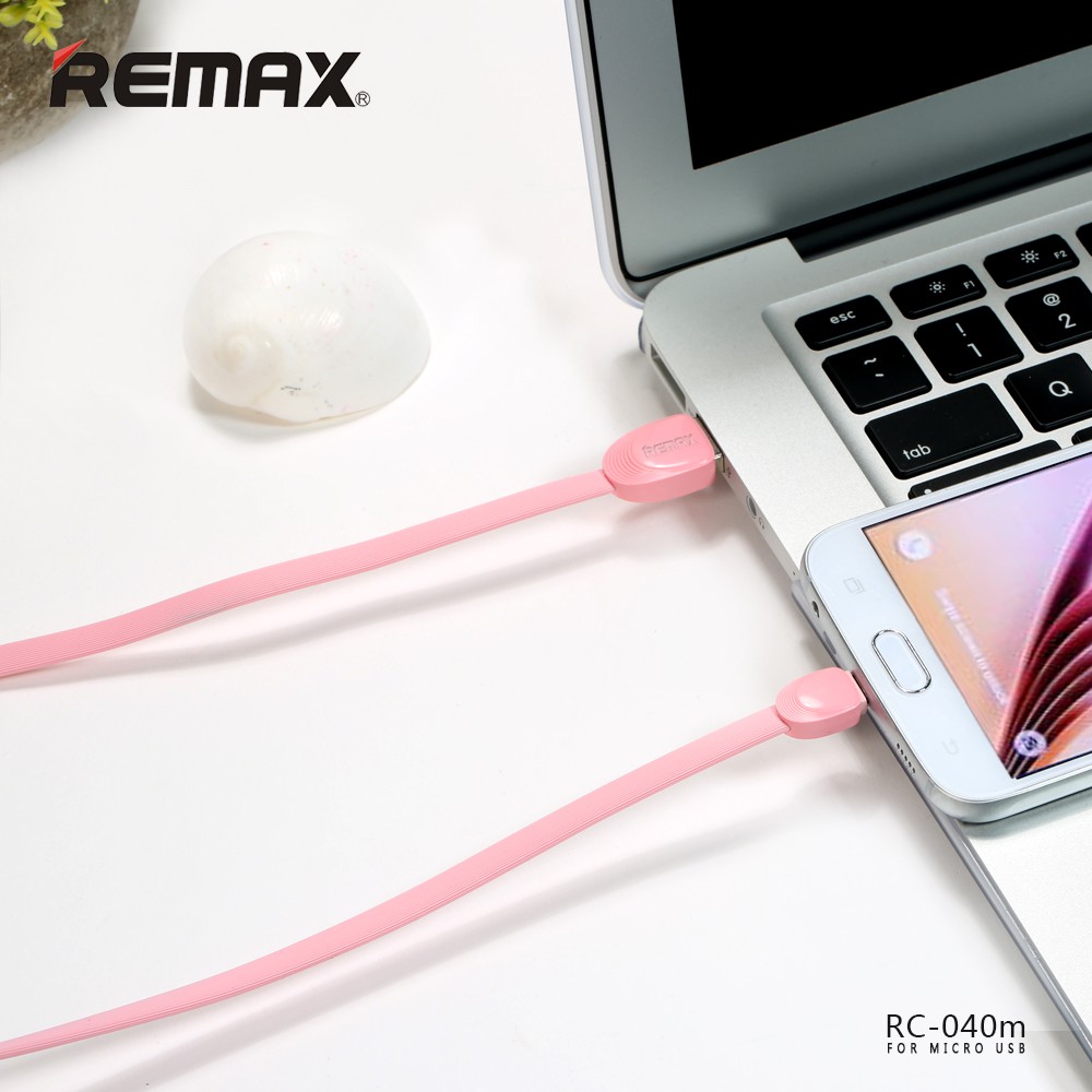 Dây cáp Remax (Shell RC-040, android, trắng/ hồng)