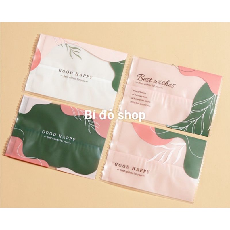 Set 100 túi bánh QUY qui cookie, cookies XANH HỒNG 7*10 cm