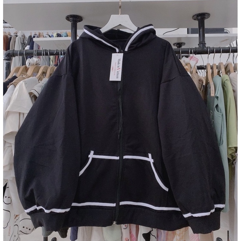 [SIÊU hÓT]Áo khoác viền rót mũ1 lớp, from to unisex 68kg, chất umi tàu dày đẹp, thời trang 4 mùa (hàng có sẵn)