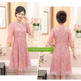 Đầm trung niên ren cao cấp 2019