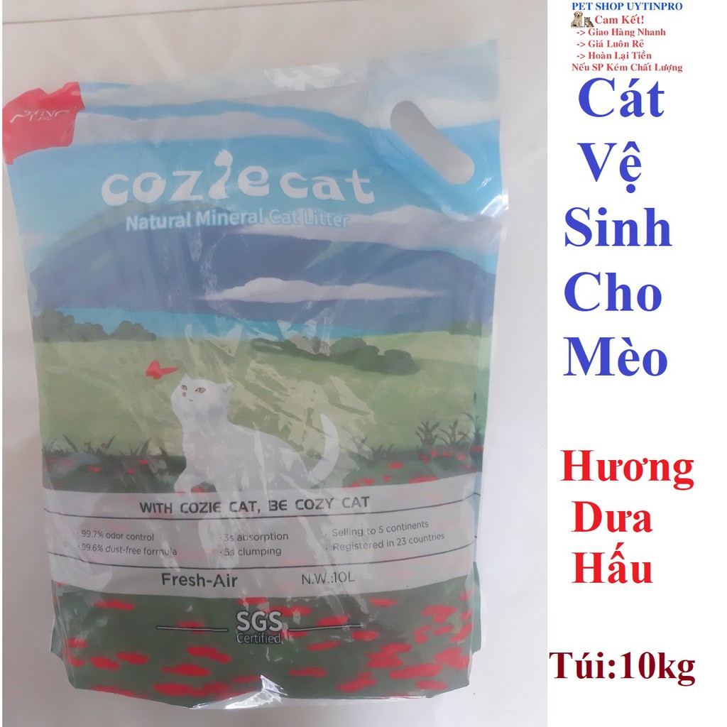 CÁT VỆ SINH CHO MÈO Cozie Cat Hương Dưa Hấu Túi 10kg