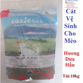 CÁT VỆ SINH CHO MÈO Cozie Cat Hương Dưa Hấu Túi 10kg - Pet shop Uytinpro