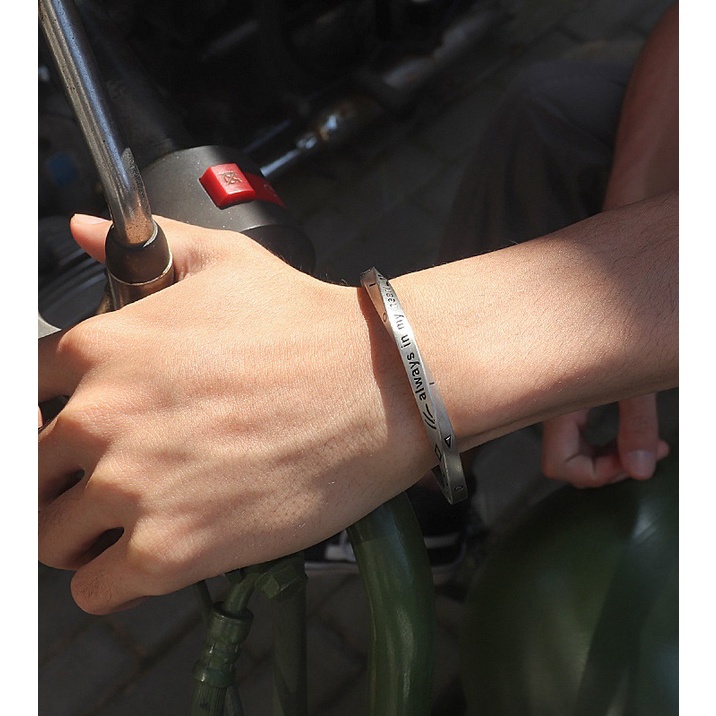 Vòng Tay Nam Lắc Tay Unisex My Heart Thời Trang Vòng Tay Nam Nữ Merin Accessories Màu Bạc Đen Titan - Vòng My Heart