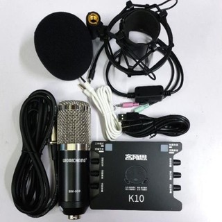 🎧full box combo️🎧 mic thu âm livestream hát karaoke online micro woaichang bm900 card k10