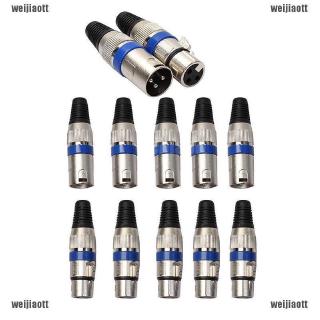 ★phụ kiện điện tử★ 10pcs xlr 3pin male & female mic jack plug audio microphone wire cable connector