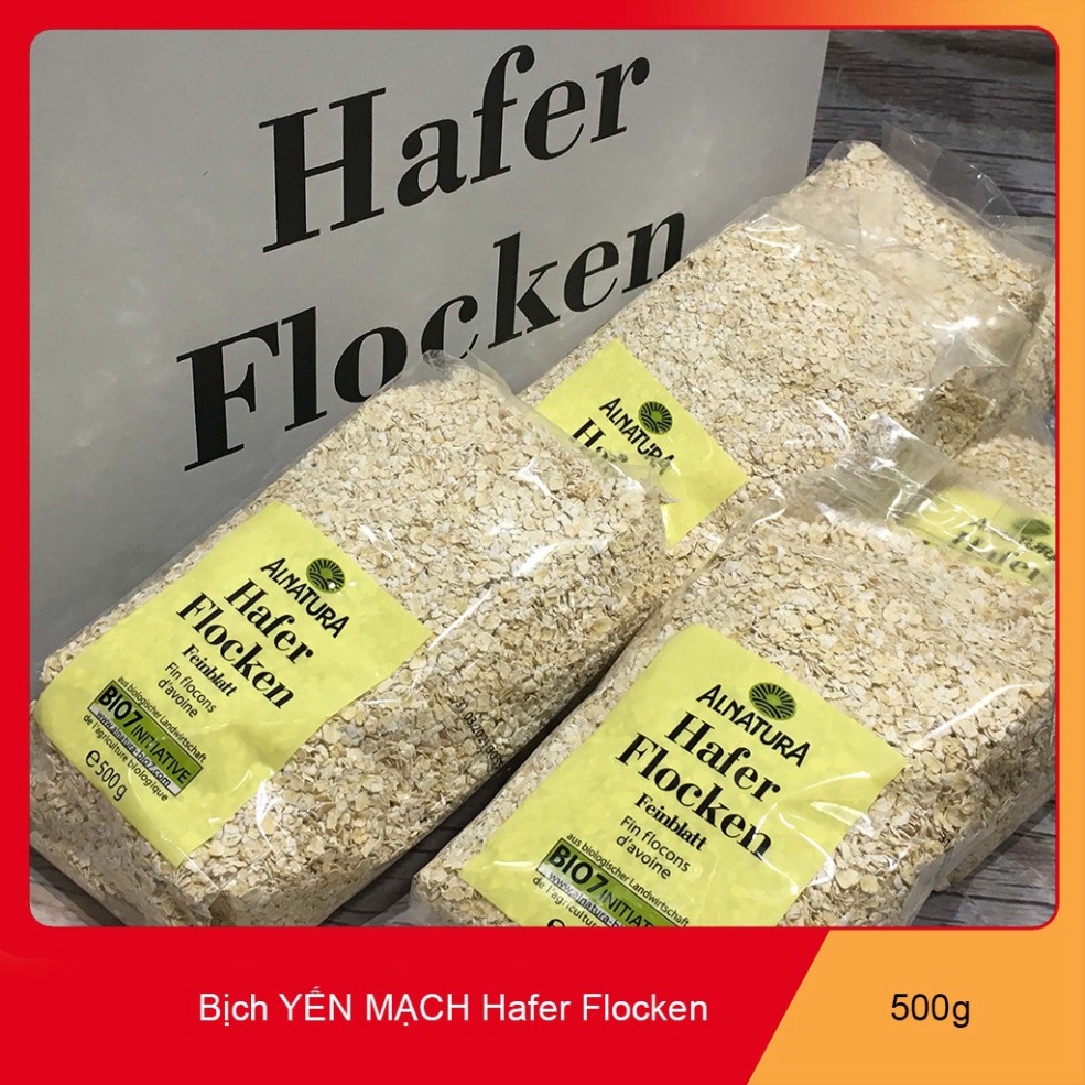 Combo 10 gói Yến mạch Đức Hafer Flocken cán vỡ. Khối lương 10 x 500g = 5 kg.