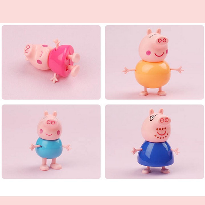 Túi 4 lợn Peppa Pig trang trí bánh kem, đồ chơi gia đình heo Peppa pig, topper cake