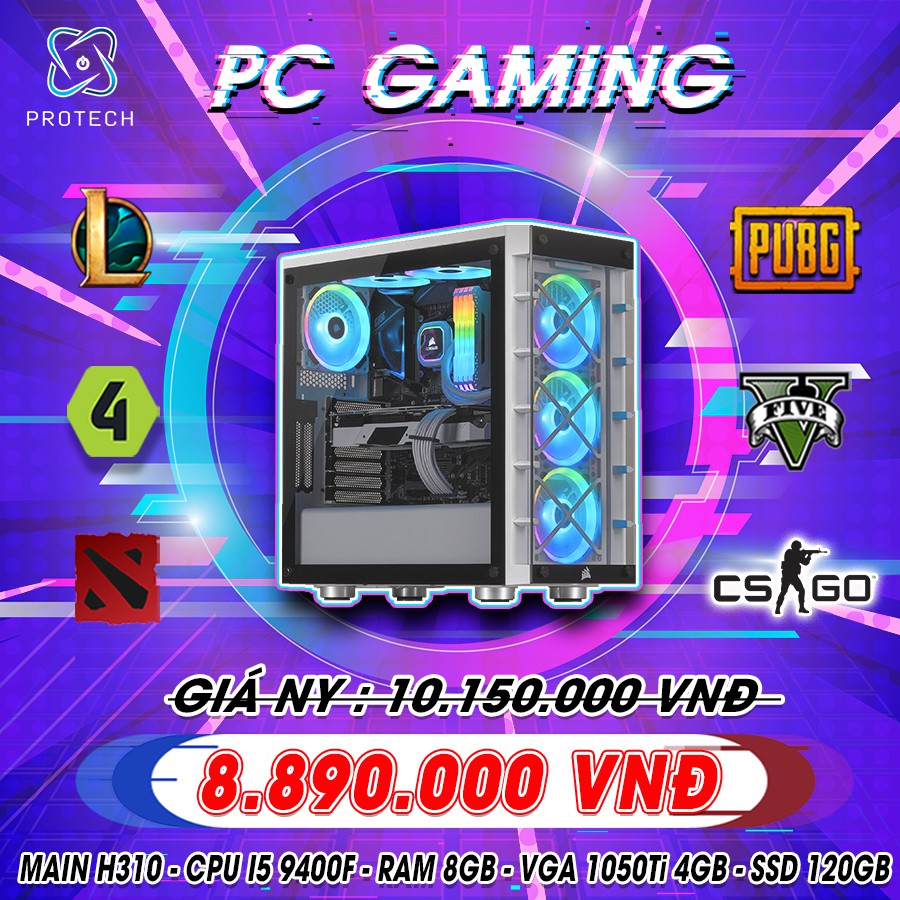 Case PC Building Gaming chơi Game, Live Streamer, thiết kế đồ họa, làm văn phòng, Youtube chuyên nghiệp-Protech Computer
