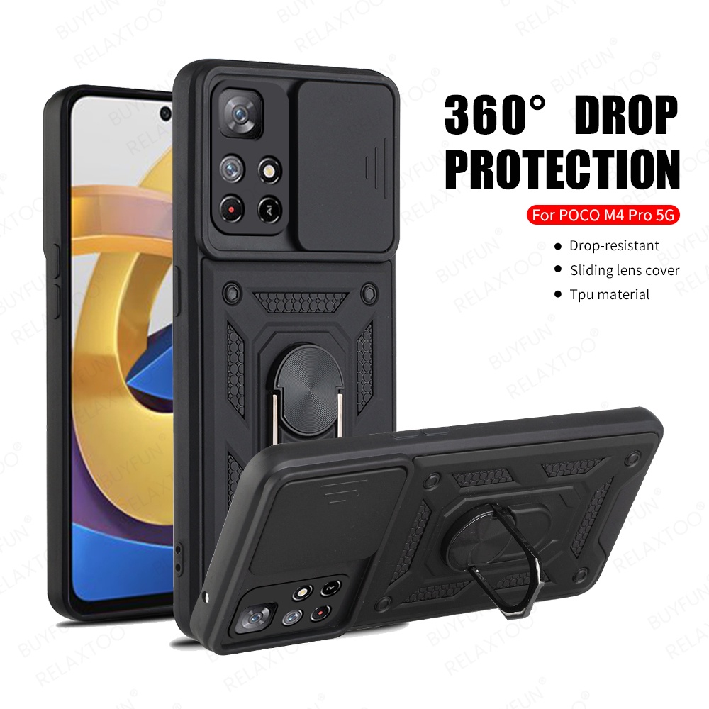 Ốp Điện Thoại Mềm Chống Sốc Có Giá Đỡ Cho Xiaomi Redmi Note 11 Pro 11S 10C 10 Poco X4 Pro 11T Mix 4