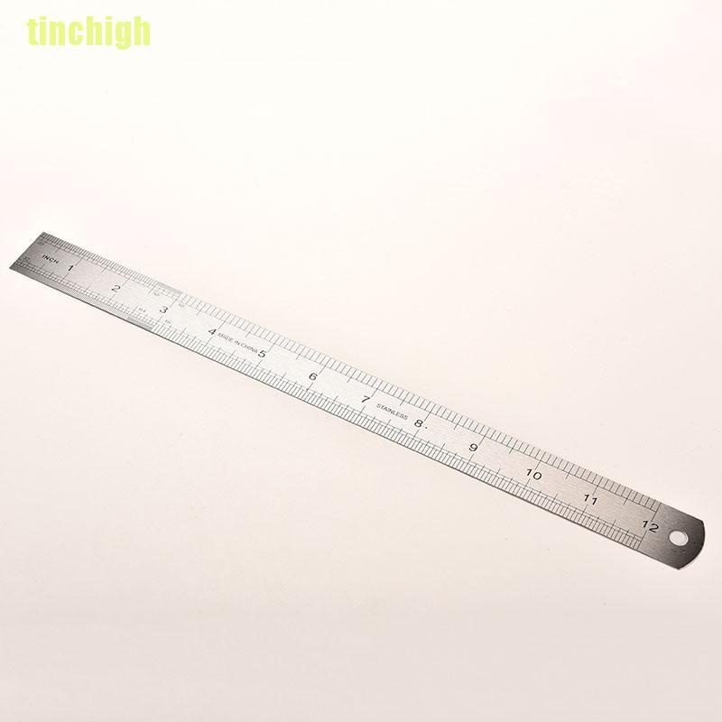 Thước Đo Hai Mặt Bằng Thép Không Gỉ Độ Chính Xác Cao 30cm