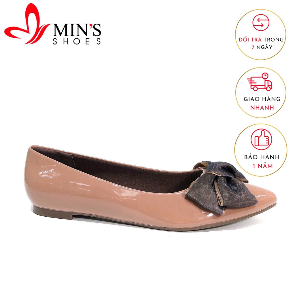 Min's Shoes - Giày Bệt Nơ B332 CàFê Bóng