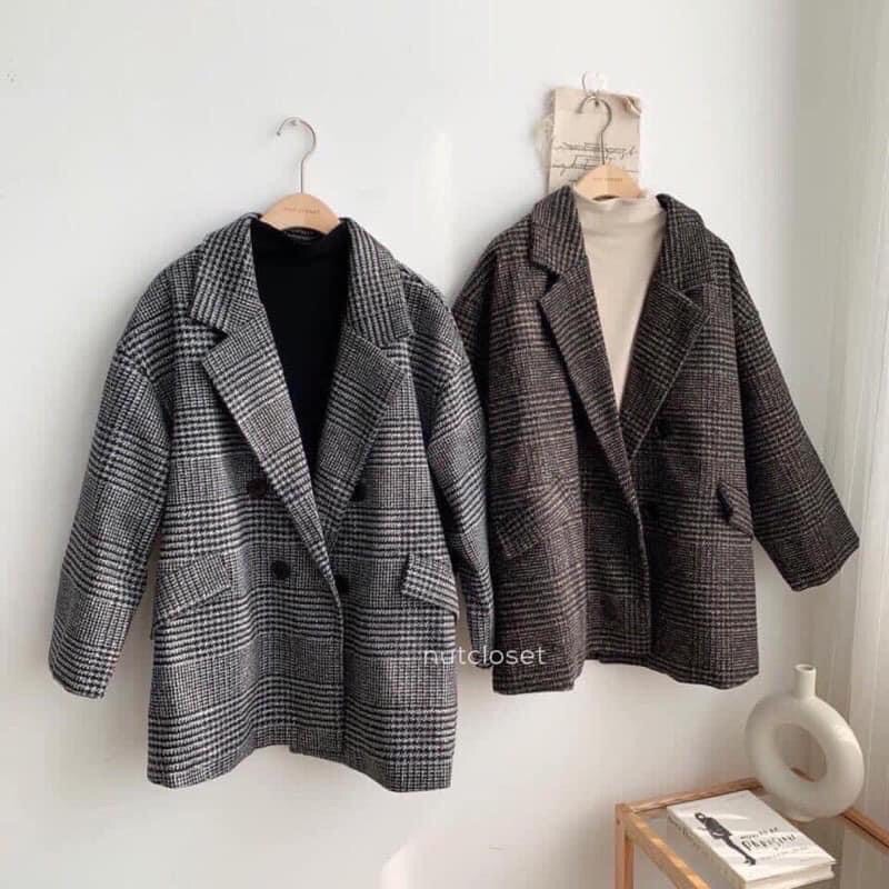 [Siêu Hot] Áo Dạ Kẻ Cổ Vest, Áo Khoác Dạ Kẻ 2Màu Siêu Xinh Có Ảnh Thật Kèm Video | BigBuy360 - bigbuy360.vn