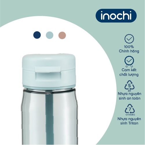 Bình nước Inochi - Kita Fami 700ml màu Cam sữa/Xanh chàm/Xanh ngọc