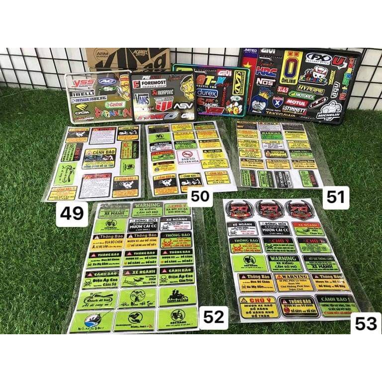 SET STICKER CẢNH BÁO TIẾT KIỆM 5 MÃ