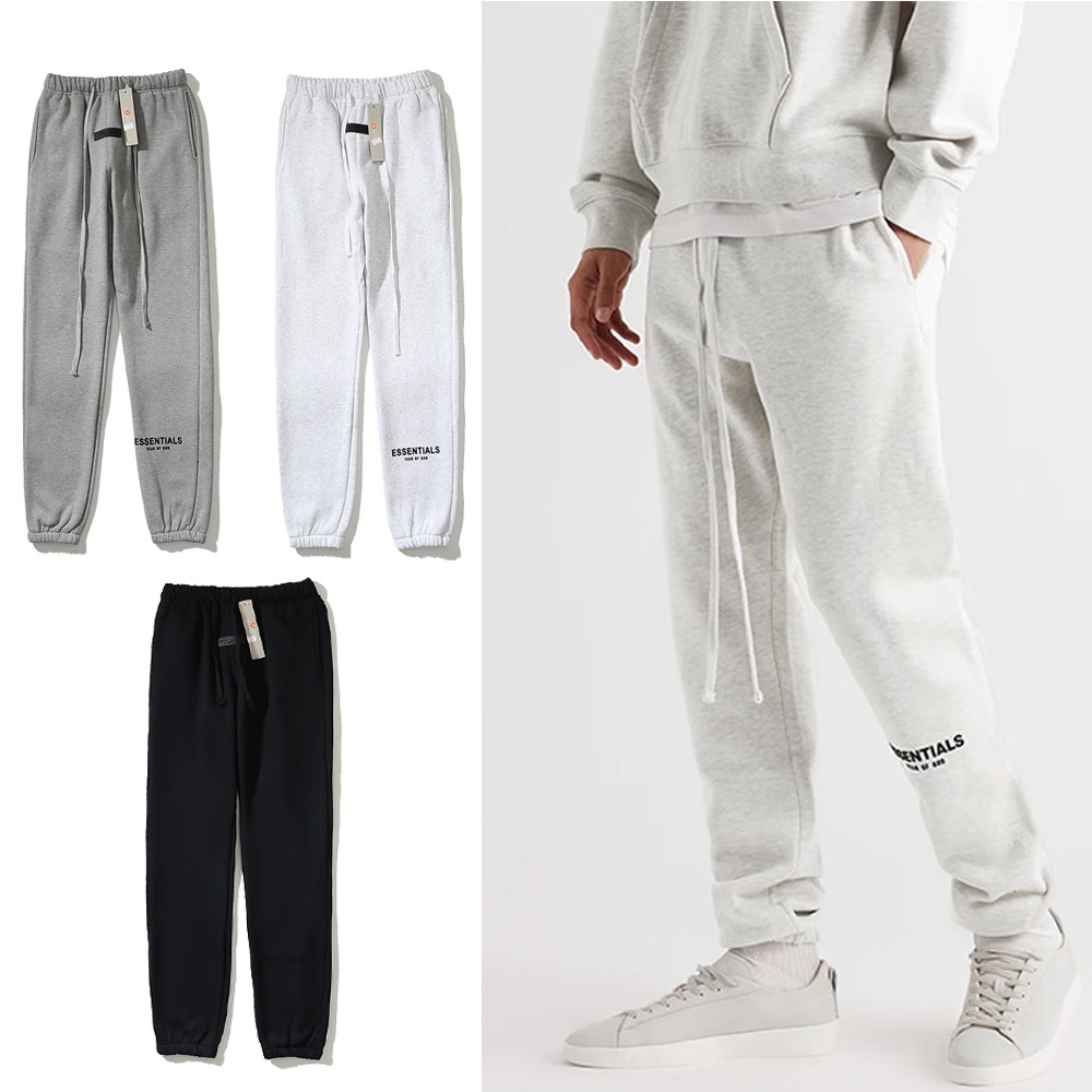 Fog ESSENTIALS Quần Thể Thao Lót Nhung In logo Thiết Kế Viền Đôi Tám Mùa