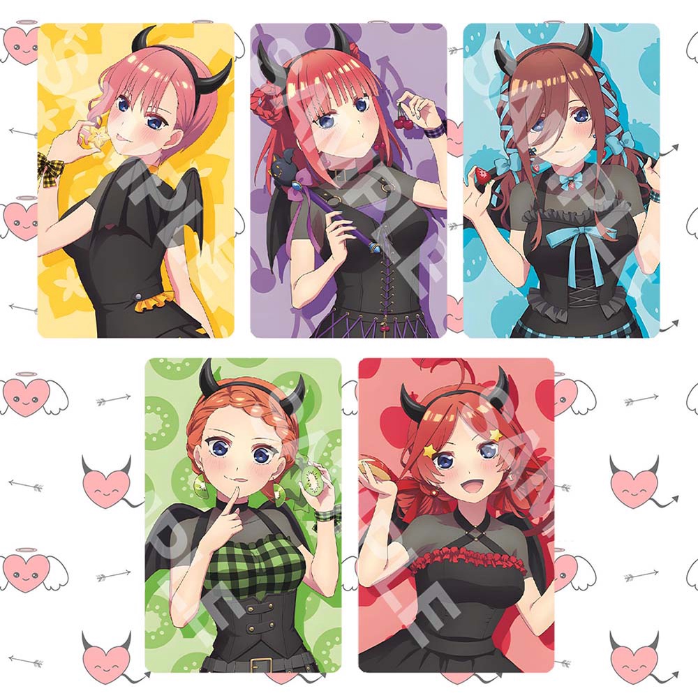(1 tấm) Ảnh card bo góc in hình Gotoubun No Hanayome LITTLE DEVIL ver Tiểu Quỷ - Nhà Có 5 Nàng Dâu thẻ bo viền 5*8cm #