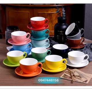 Bộ ly kèm đĩa sứ capuchino 220ml