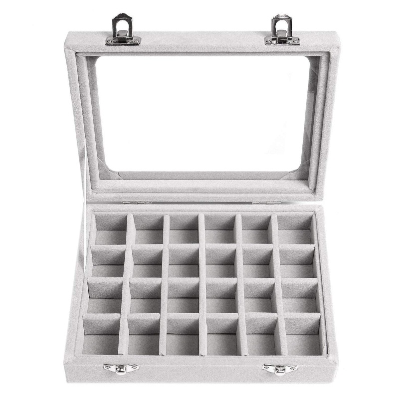 Hộp Đựng Trang Sức Bằng Da 24 Ngăn