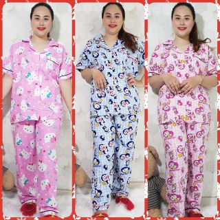 Bộ pizama bigsize tay ngắn quần dài dưới 75kg