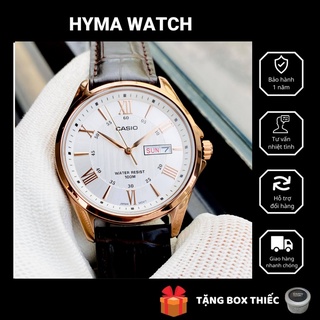 Đồng hồ nam đẹp dây ca Casio MTP 1384L-7A Mặt trắng Size 41mm chống nước 100 mét Bảo hành 1 năm Hyma watch