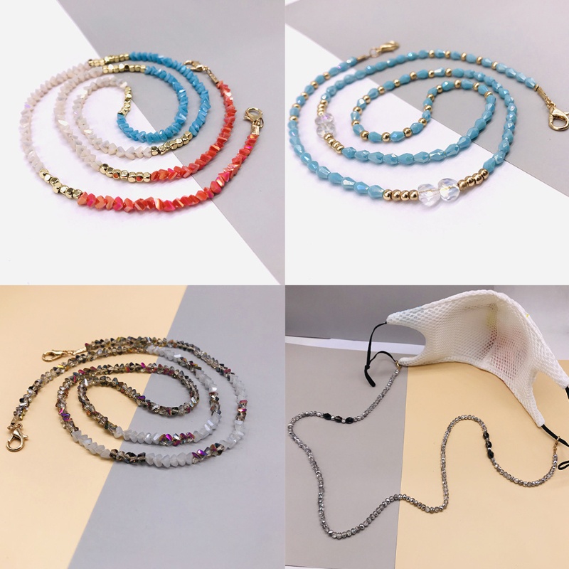 Giá Đỡ Mắt Kính Dạng Chuỗi Hạt Pha Lê Lấp Lánh Kèm Kẹp Tiện Dụng