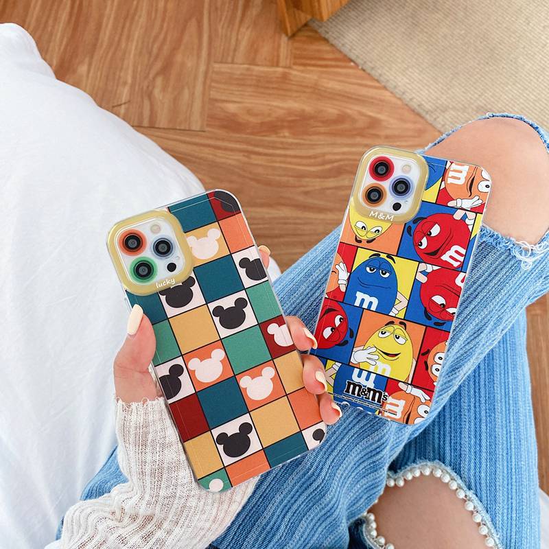 Ftd Fashion Angel Eyes Clear Soft Silicone Case hp Iphone 7 8 Plus iPhone X Xr Xs 11 12 13 Pro Max ip xr Vỏ Mickey M Beans