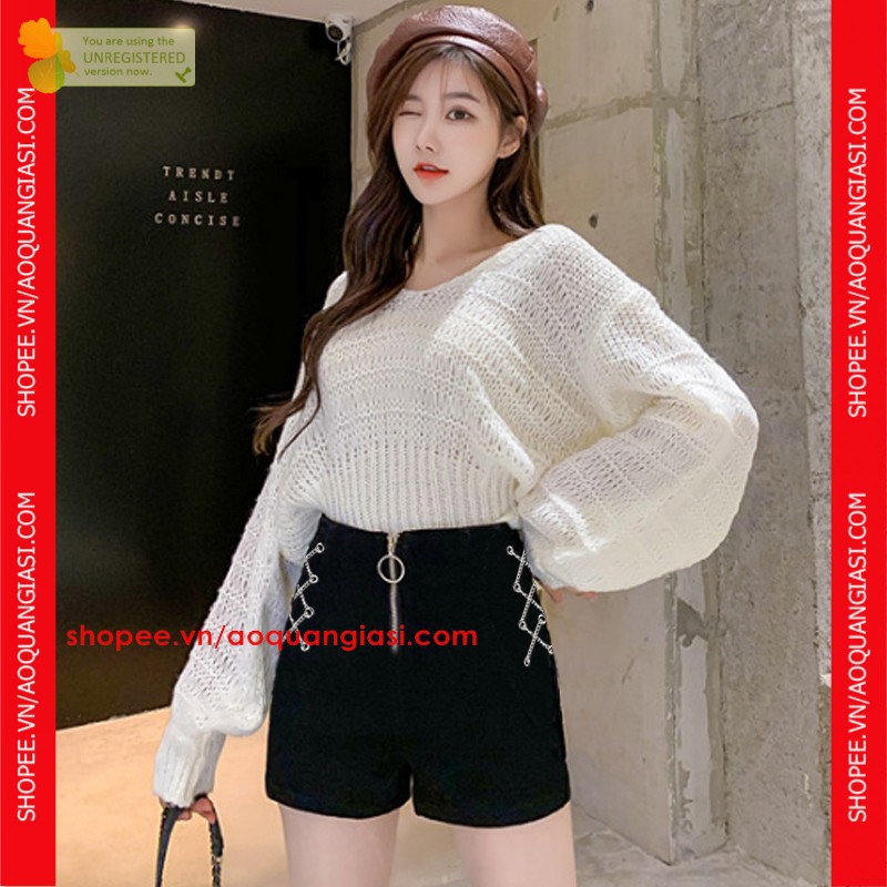 quần sọt nữ dây kéo xích hông mt1080, mt648, mt406, mt329 màu đen size, s, m, l quyến rũ aoquangiasi.com