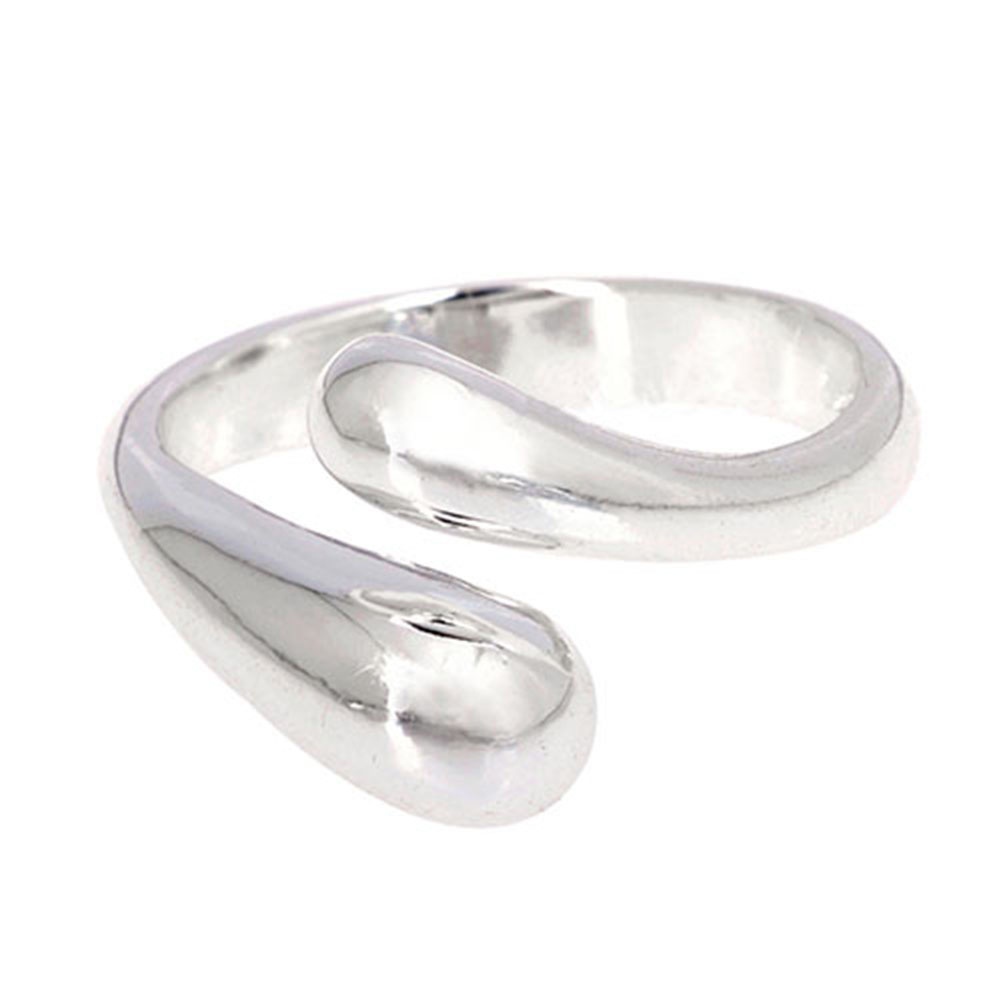 Nhẫn đeo tay mở mạ bạc đơn giản thời trang