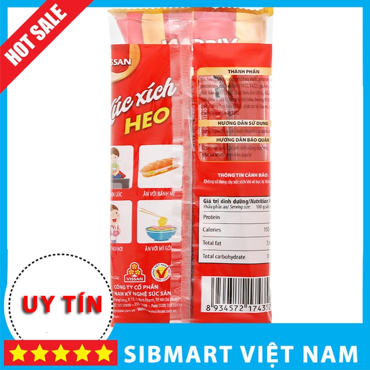 Xúc xích Heo tiệt trùng Vissan 280g (4 cây) - SibMart Việt Nam - SC0033