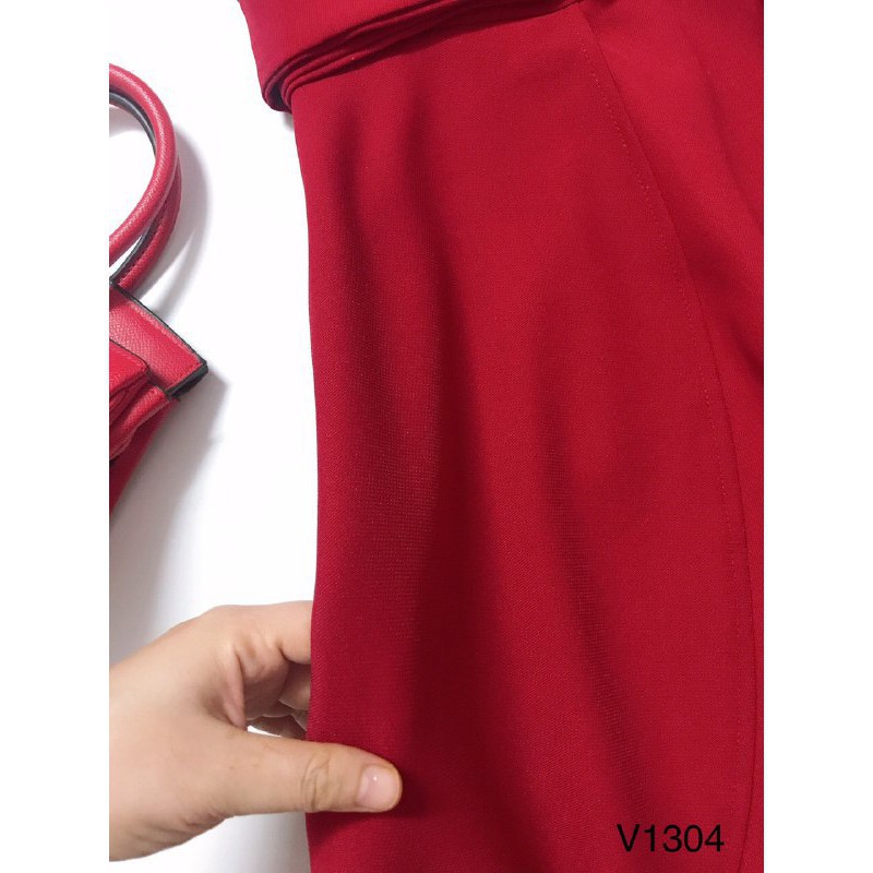 [ xả kho ] MiD Đầm đỏ nổi bật V1304 thắt đai eo Mie Design kèm ảnh thật