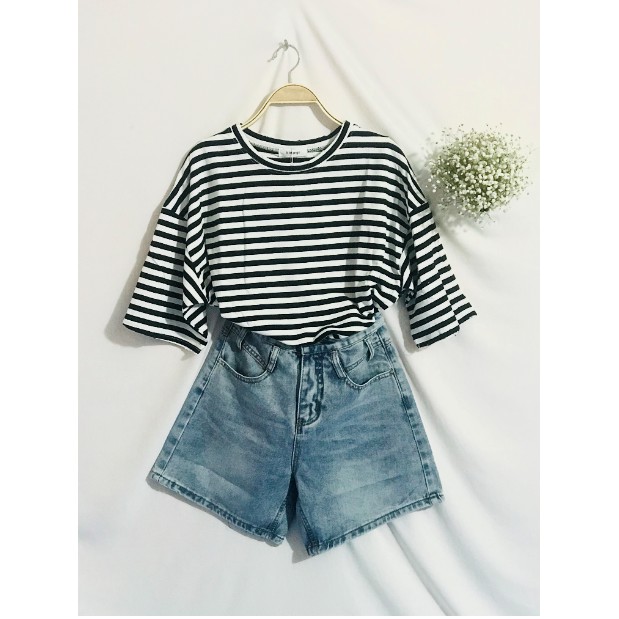 Pull kẻ dáng rộng